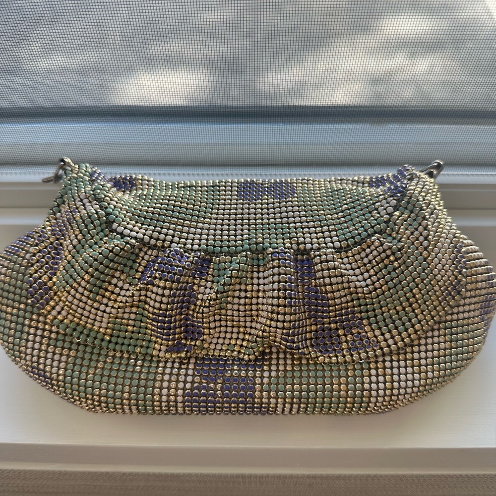 Vintage metal chain floral bag